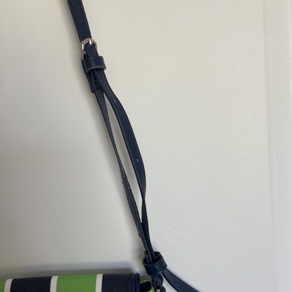 Vera Bradley Striped Crossbody Bag Green/Navy - Picture 4 of 7